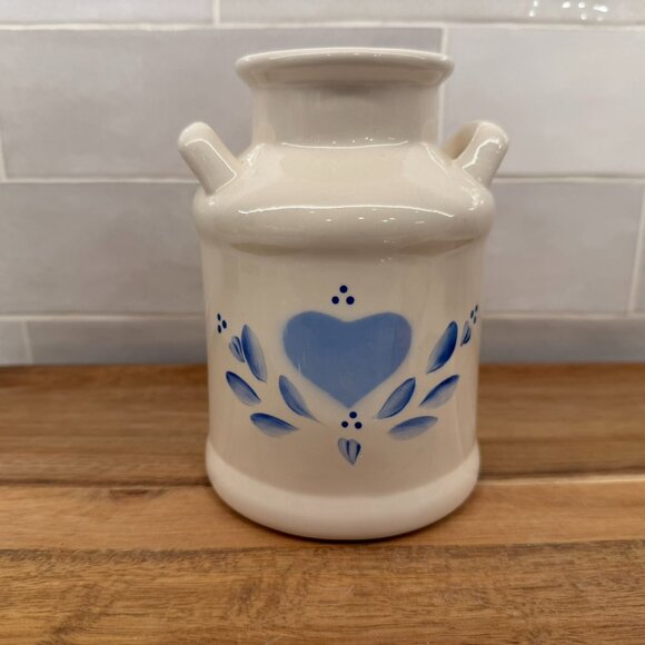 Milk Jug Can Hand painted Lasting Products USA 6” Blue Heart - Picture 2 of 7